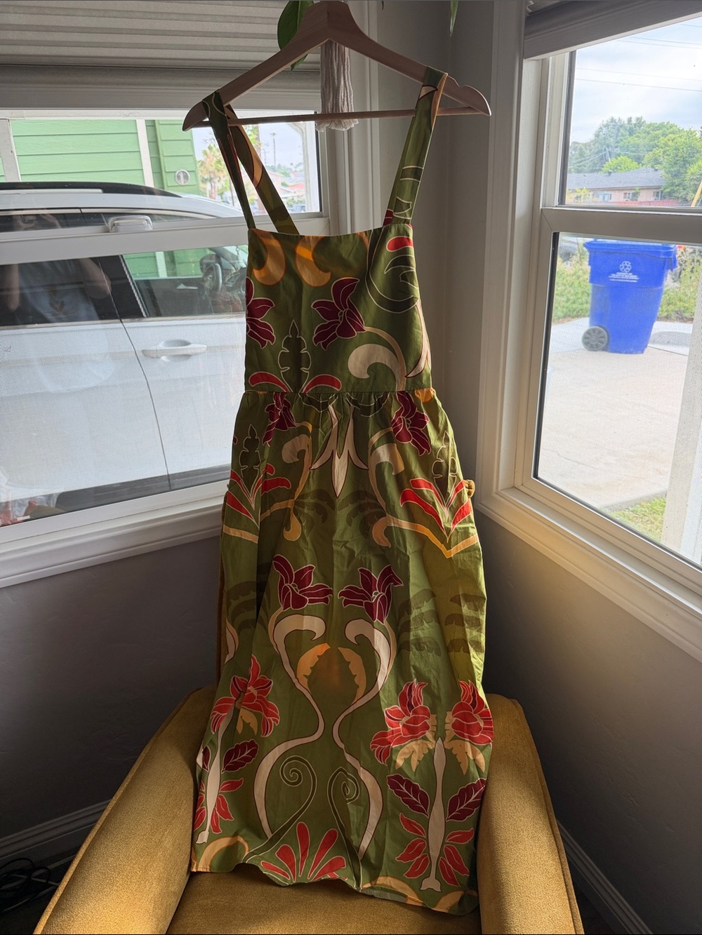 Zara Olive Green Floral Print Sundress